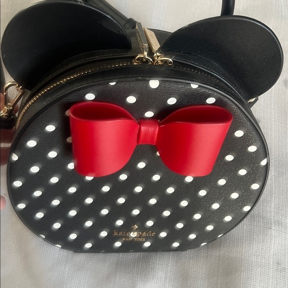 kate spade Black and White Polka Dot Kids Crossbody with Red Bow display picture 3